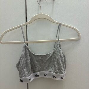Alo Grey “Icon” Logo Bra / Bralette in Size Medium